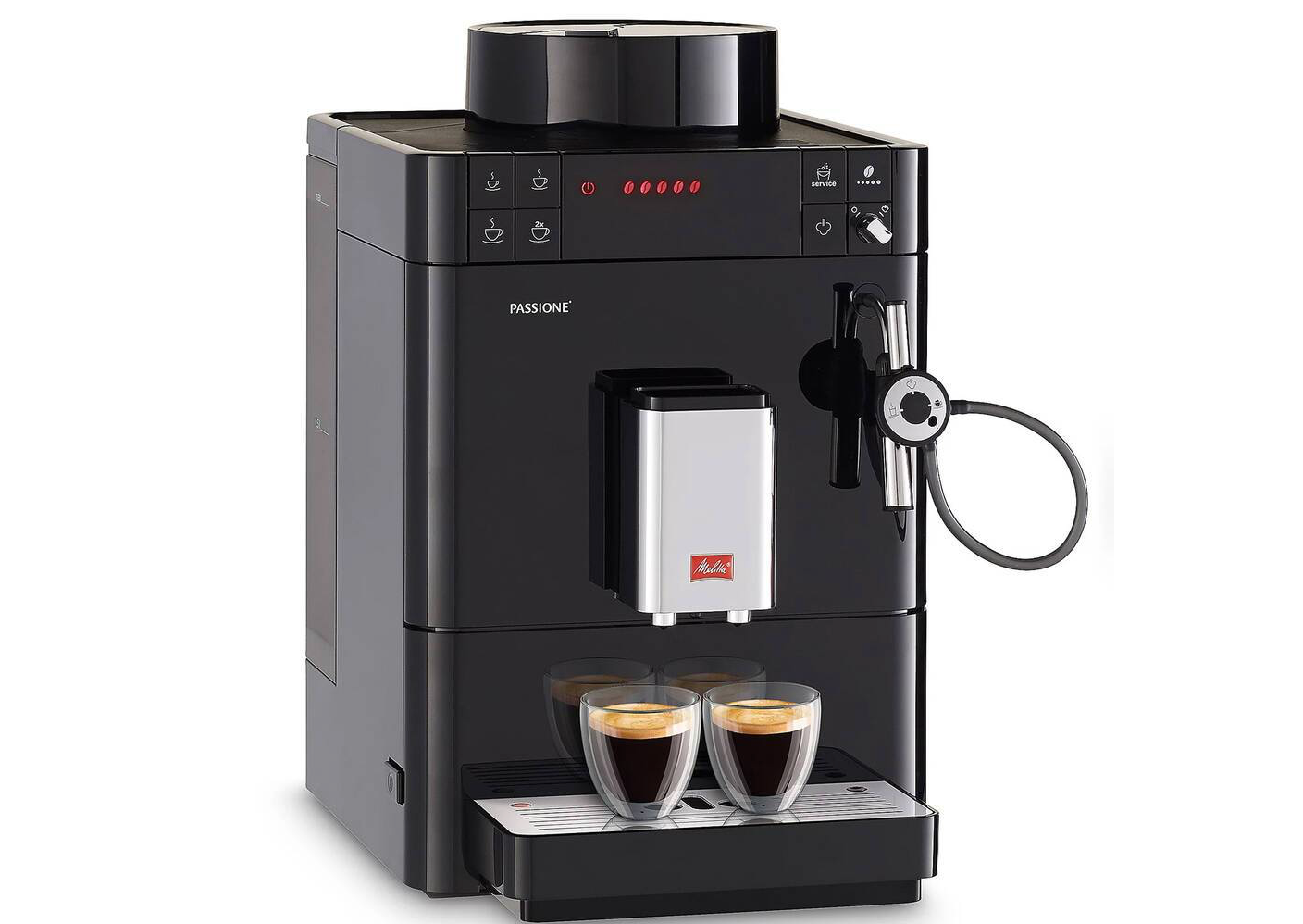 Machine à café automatique MELLITA - PASSIONE F530-102  (avec inclus 2x 1kg de grains, sirop de caramel + 4 verres)